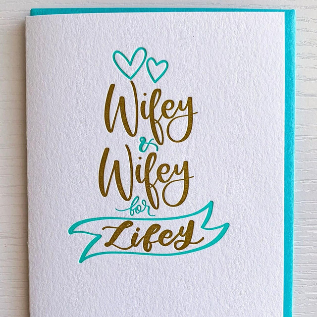 LGBTQ wedding card, queer lesbian wedding, gay wedding card, Gay Marriage, happy pride month, Uhauling, Gay anniversary card, Wifey and wife