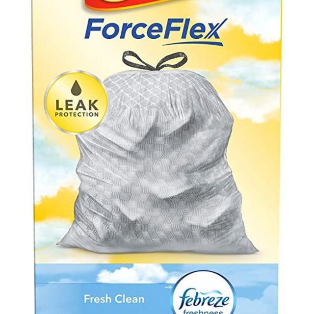 Glad Tall Kitchen Drawstring Trash Bags - OdorShield 13 Gallon Grey Trash Bag, Febreze Fresh Clean - 40 Count Each, Yellow