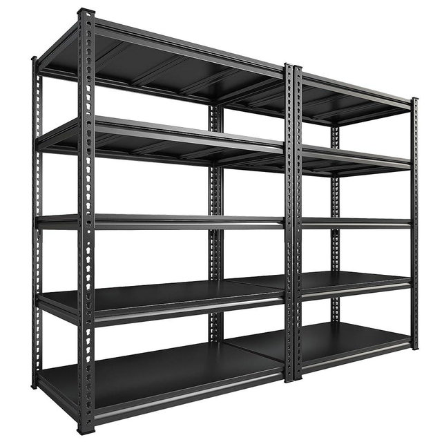 REIBII 72" H Garage Shelving Sturdy Garage Storage Shelves Heavy Duty Shelving 5-Tier Adjustable Garage Shelves Load 2000 Lbs Metal Shelves for Storage Garage Shelf 2 Pack, 72" H x36 W x18 D