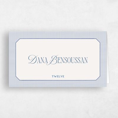 Blue Typography Wedding Place Card - Sage