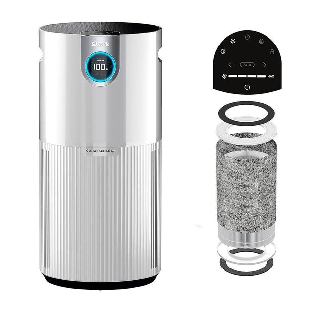 SHARK UA205 Nanoseal HEPA Air Purifier MAX with Clean Sense, Covers 1350 Sq Ft, XL Room, Captures 99.98% of Dust & Allergens, White (Renewed)