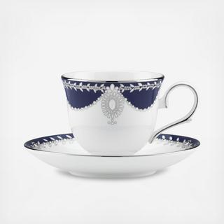Empire Pearl Indigo Tea Cup & Saucer