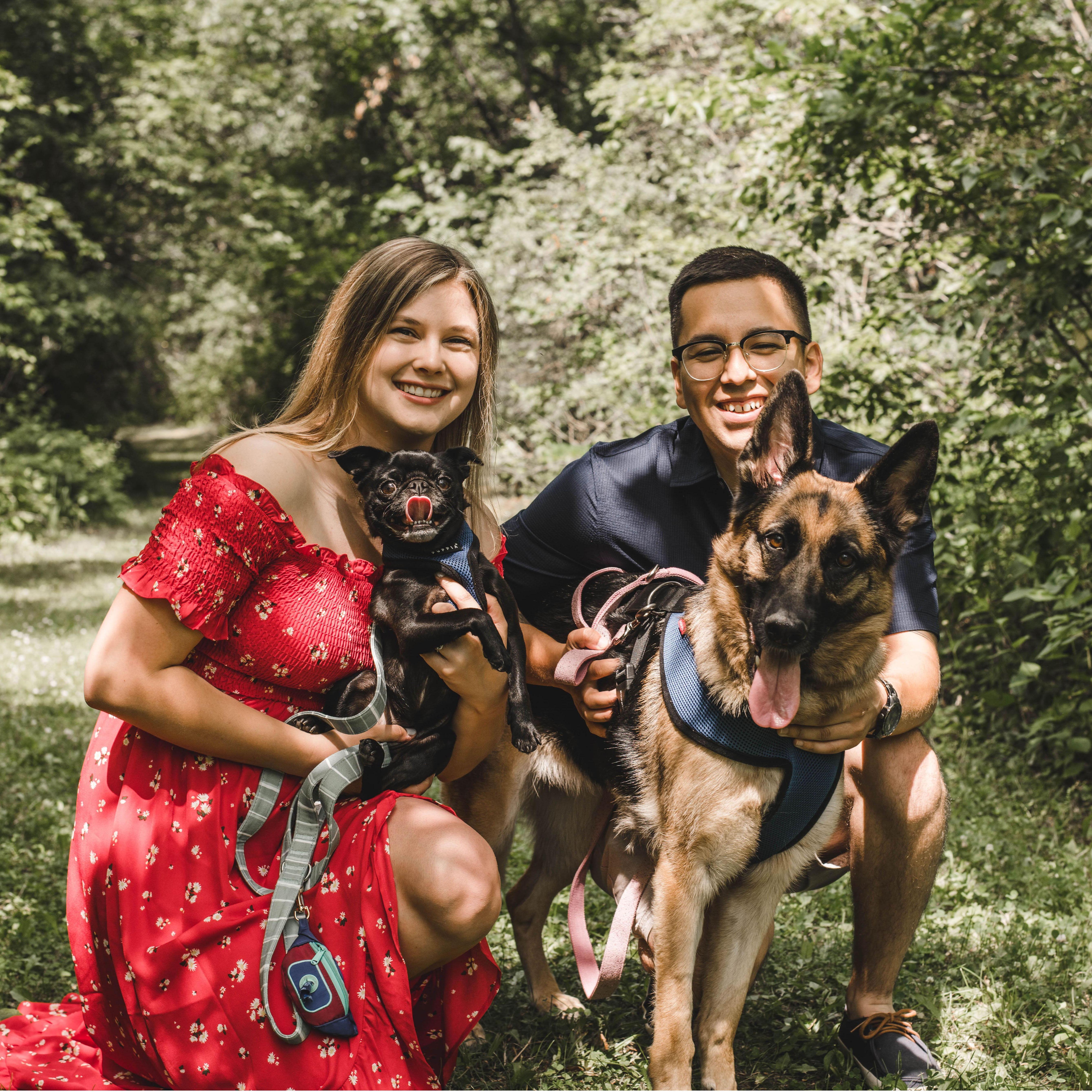 Our favorite photo from our 2022 Summer engagement shoot! Koda and Sasha are so special to our daily lives.