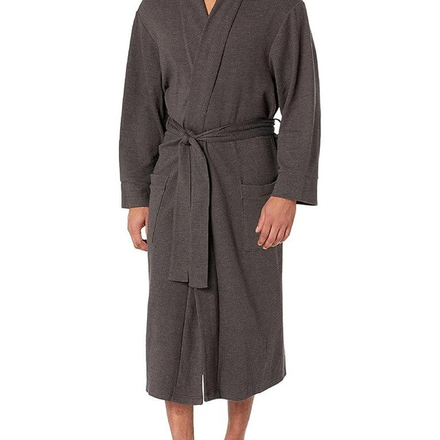 Amazon Essentials Men's Lightweight Waffle Robe (Available in Big & Tall)
