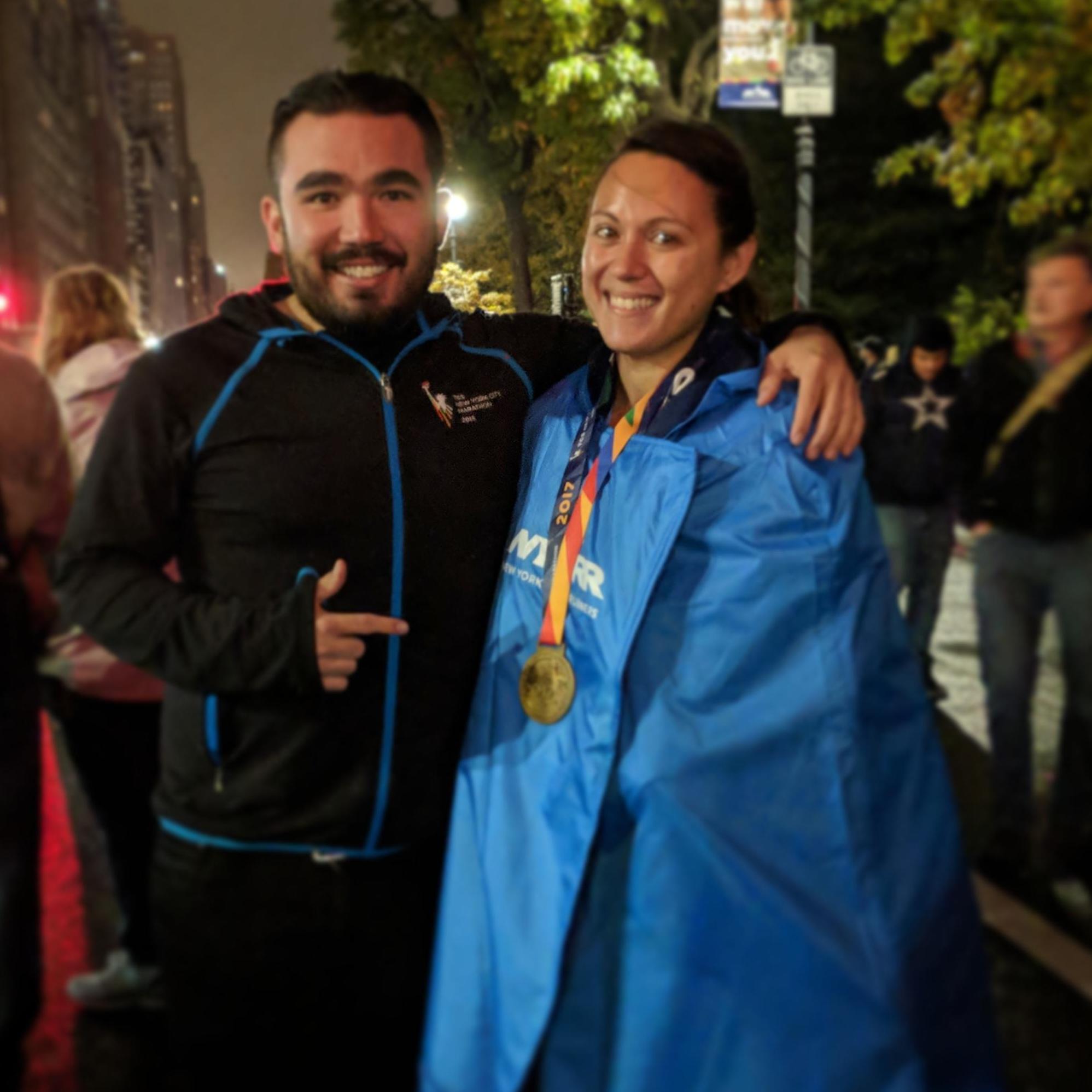 Matt went to New York to cheer Christine on in the marathon in 2017