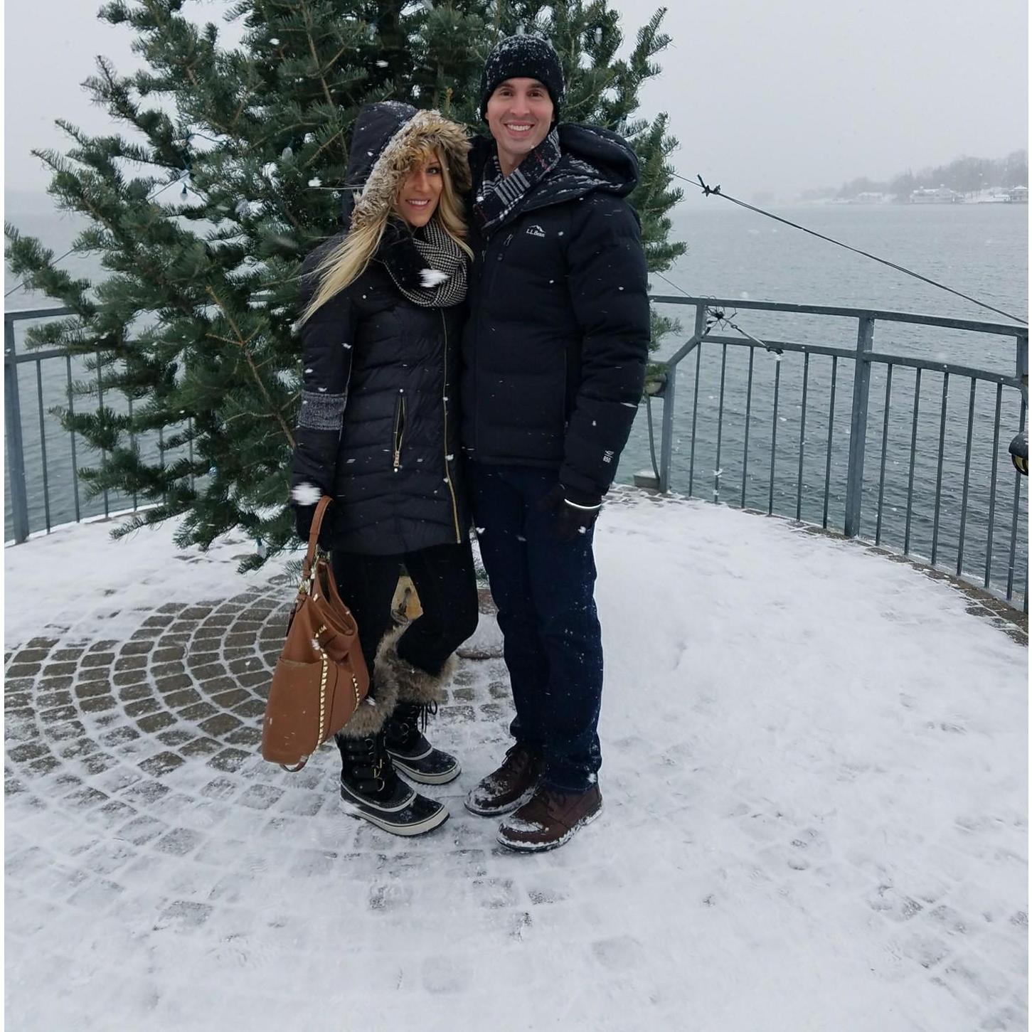 The first time we ever met! Having fun in Christmas time 2017 in Skaneateles, NY.