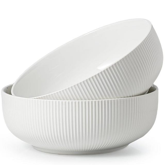 getstar Large Serving Bowls (9.5 inch & 92 fl oz), Ceramic Salad Bowl Set of 2, Microwave and Dishwasher Safe