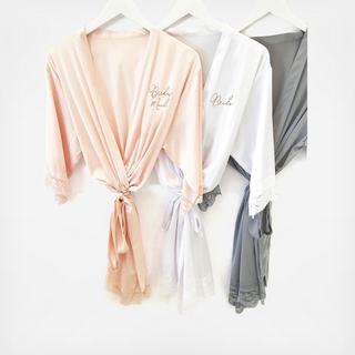 Bridal Party Satin Lace Robe