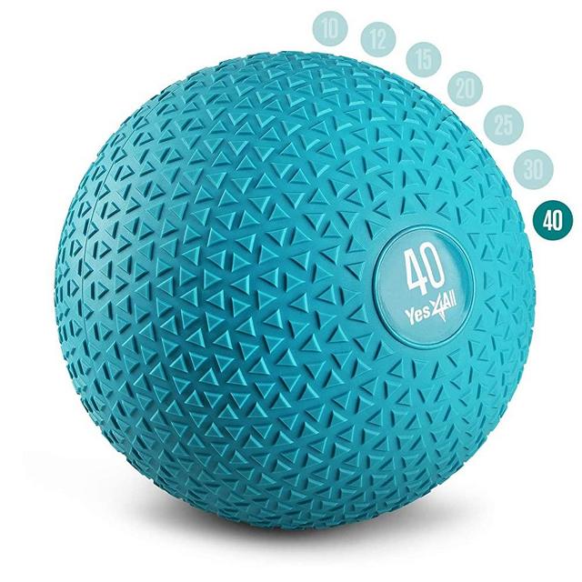 Yes4All Slam Balls (Black, Blue, Teal, Orange & Glossy) 10-40lbs for Strength and Crossfit Workout – Slam Medicine Ball