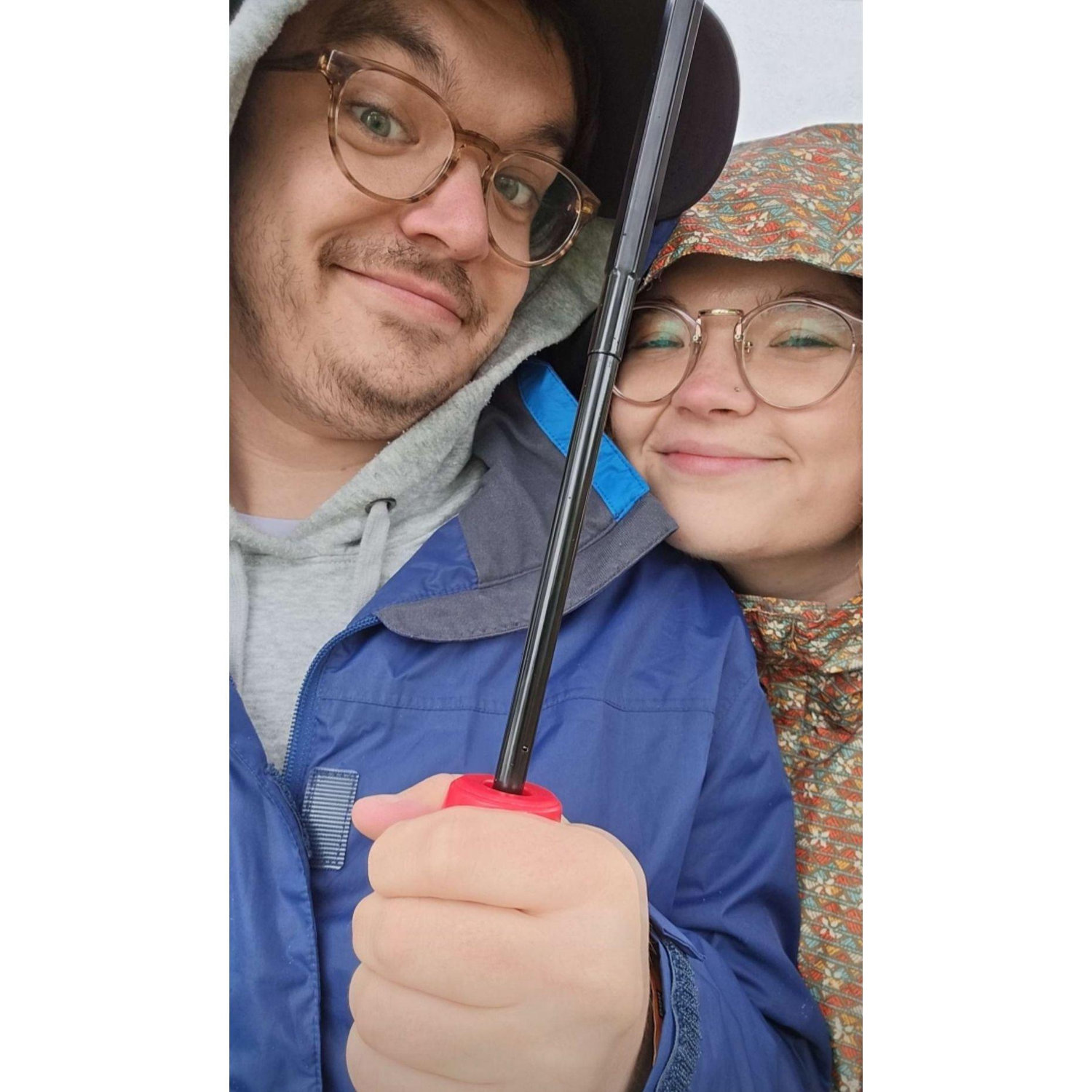 May - weathered a rainy and cold professional disc golf tournament together.