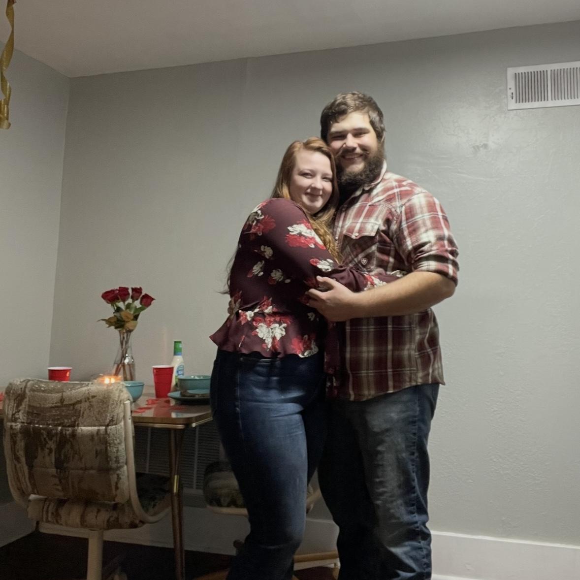 While I was at work, Brett made me dinner and set up a romantic evening! He even got me roses!