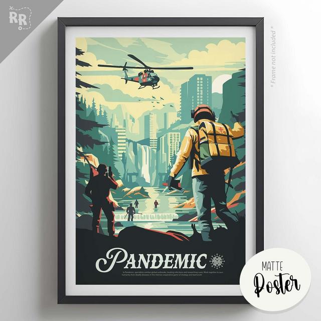 PANDEMIC - Inspired Poster / Retro Board Game Poster & Wall Art Print / Fantasy, Dnd, Roleplaying Game / Home Decor Gift Idea