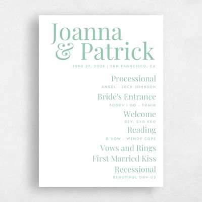 White Wedding Program - Incanta