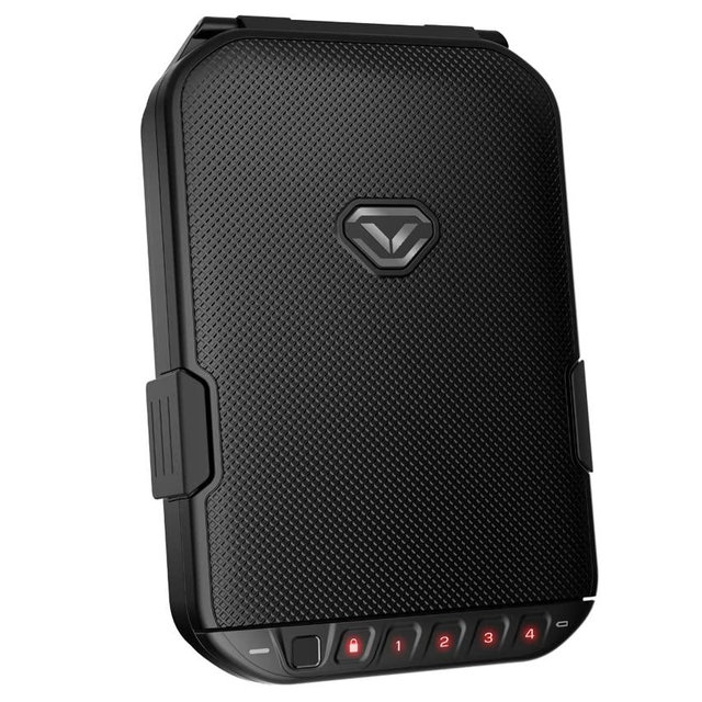 VAULTEK LifePod Secure Waterproof Travel Case Rugged Electronic Lock Box Travel Organizer Portable Handgun Case with Backlit Keypad (Covert Black (Biometric))
