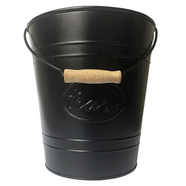 Autumn Alley Black Farmhouse Bathroom Trash Can | Rustic Waste Basket for Bedroom | Classic Farmhouse Bathroom Accessories | Engaging 'Trash Label Amps Up The Farmhouse Style