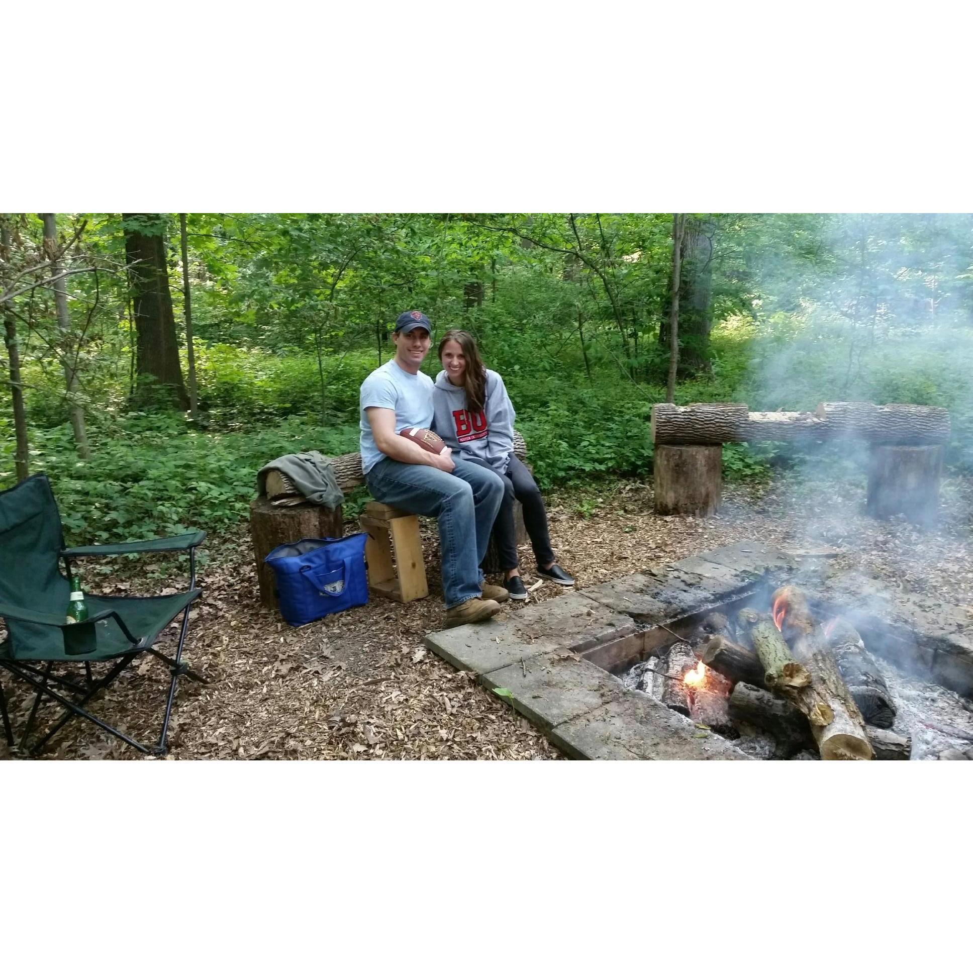 Bonfire at Charlie's childhood home in Carmel, IN