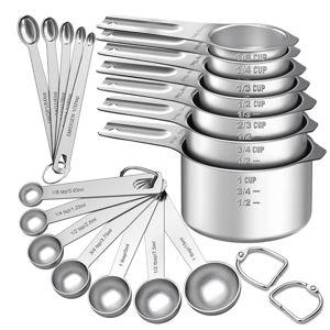 EWFEN Measuring Cups and Spoons Set, Round