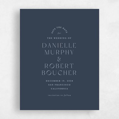 Grayed Navy, Blue Wedding Save the Date - Okavango Portrait
