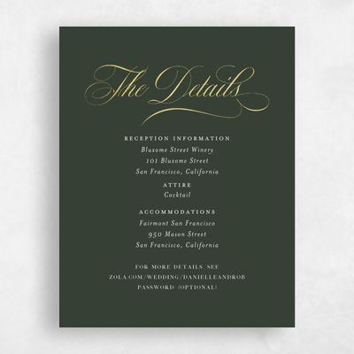 Green Classic Wedding Enclosure - Clifton Foil