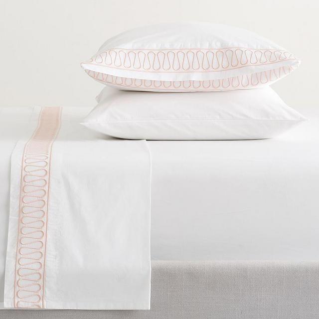 Monique Lhuillier Margaux Embroidered Organic Cotton Sheet Set, Full
