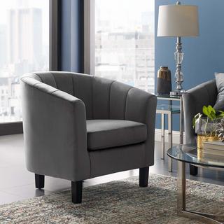 Prospect Channel Tufted Upholstered Velvet Armchair