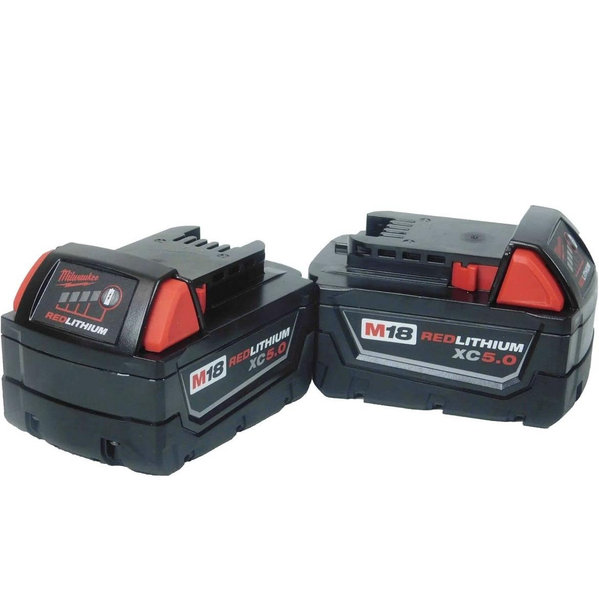Milwaukee M18 48-11-1850 5.0 AH Batteries 5.0 18V 48-11-1852 (2 pack)