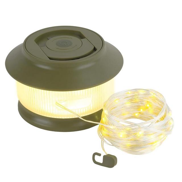 65.6ft Retractable Camping String Lights,3000mAh Camping Essentials Lamp Lights Waterproof,5Modes Outdoor Lights String for Tent,Yard,Hiking,RV,Holiday Decoration,Rechargeable Camping Lights&Lanterns