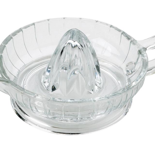 HIC Citrus Juicer Reamer with Handle and Pour Spout, Heavyweight Glass