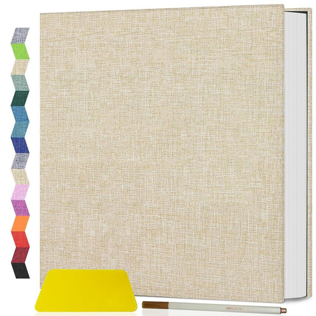 Popotop Photo Album Self Adhesive Scrapbook Album for 4x6 5x7 8x10 Pictures DIY Photo Book as Scrapbooking Supplies Kits, Birthday Gifts for Women Mom Wedding Baby Family Travel