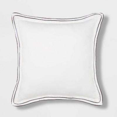 Sig Hotel Border Frame Euro Dec Pillow - Threshold Signature™ - White/Birch