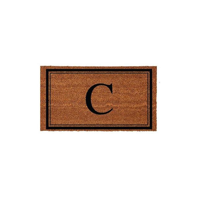 Evergreen Flag Monogram Letter C Entrance Doormat | 28 x 16 inches | Dirt Catching Natural Coir | All-Season | Non-Slip Backing | Indoor and Outdoor Home Decor