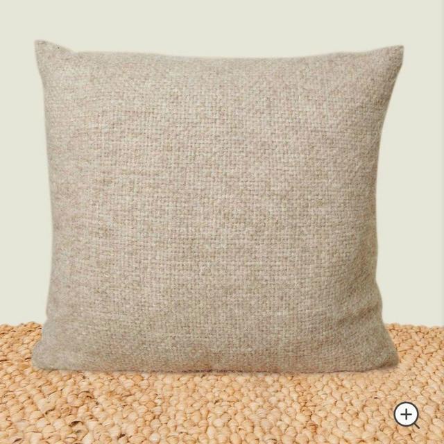 Alpaca Basketweave Pillow, Oatmeal