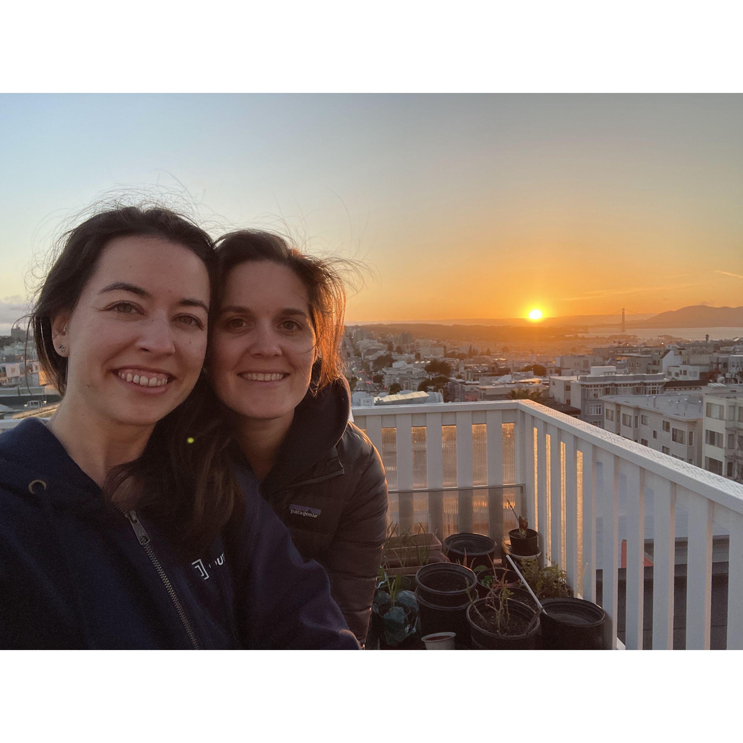 our last sunset from our roof in SF