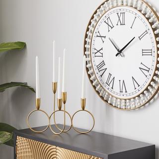 Gold Contemporary Circle Candelabra