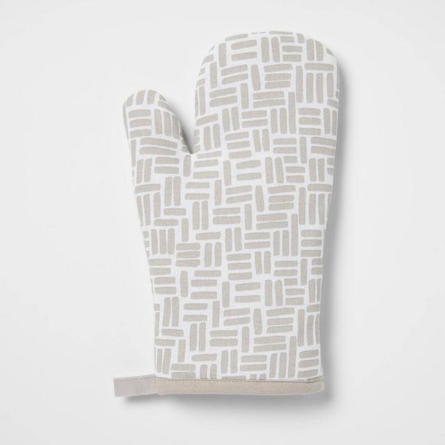 Cotton Printed Kitchen Oven Mitt Gray - Room Essentials™