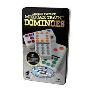 Cardinal Double 12 Color Dot Dominoes in Collectors Tin (Styles May Vary)