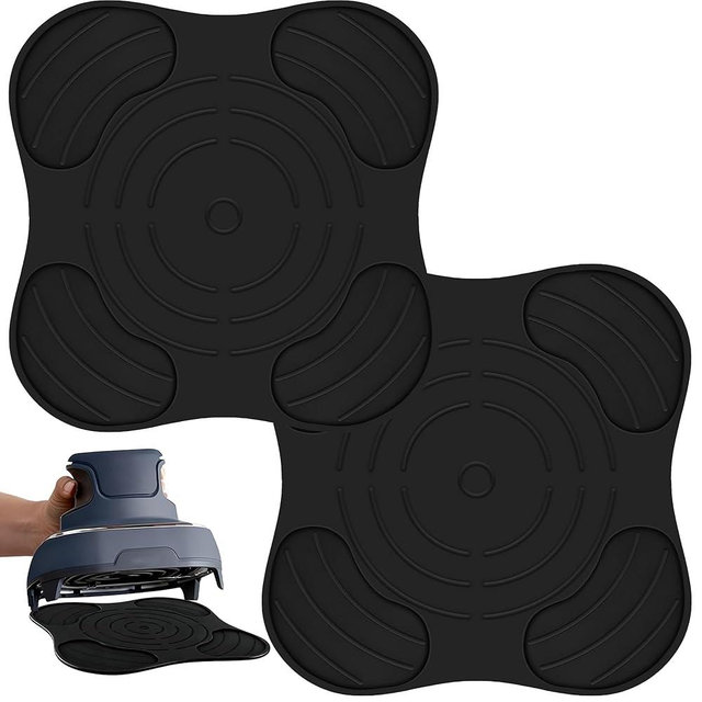 Jalopink Silicone Air Fryer Trivets for Ninja Crispi PowerPod,Heat-Resistant,Non-Slip,Protection for Countertop,Hot Pads for Ninja FN101GY FN101SG FN101ST (Black,2PCS)