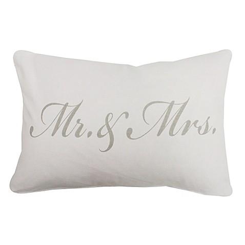 Park B. Smith® The Vintage House "Mr. & Mrs." Script Oblong Throw Pillow in White/Grey