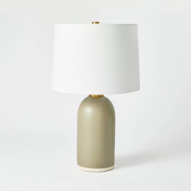 Medium Ceramic Table Lamp (Includes LED Light Bulb)Gray - Threshold™ designed with Studio McGee