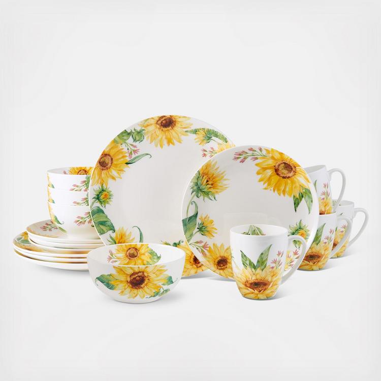 Mikasa, Sunflower 16-Piece Dinnerware Set, Service for 4 | Zola