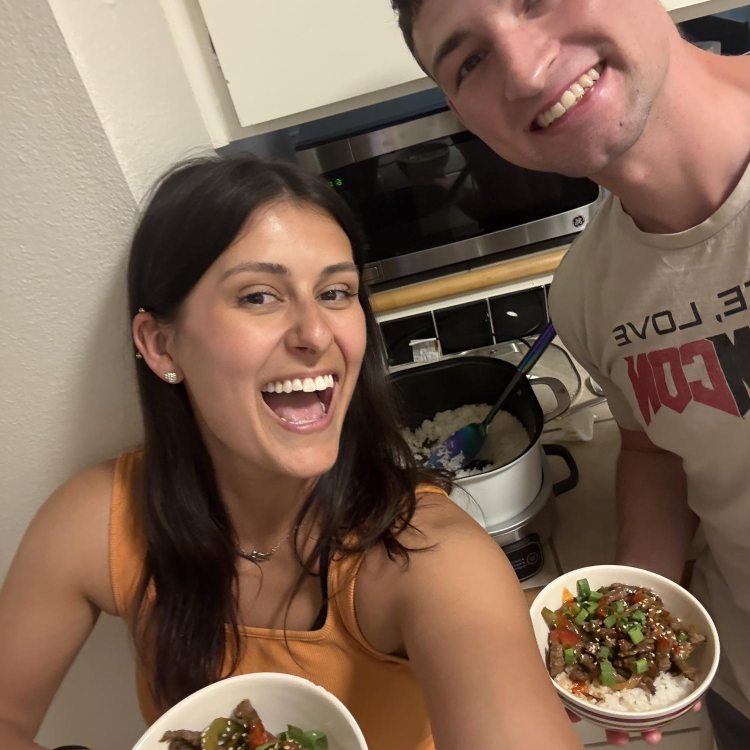 First time cooking together & realizing how much we enjoy the mundane things together