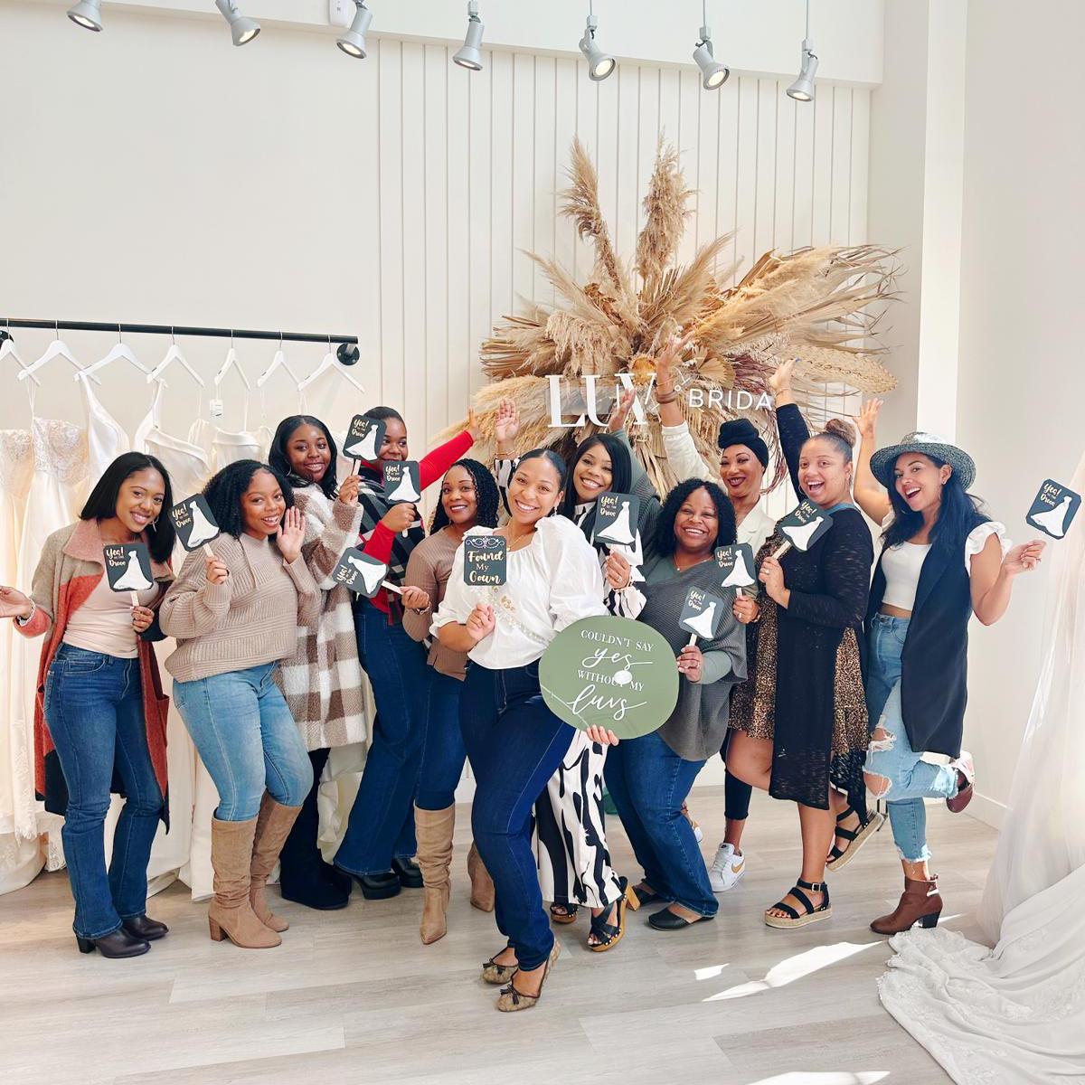 The bride says yes to her dress