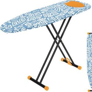 Large Ironing Board Full Size 54x14, RAINHOL Height Adjustable Steel Frame Iron Table with Thick Padded Cover and Iron Rest, Foldable for Compact Storage, Blue