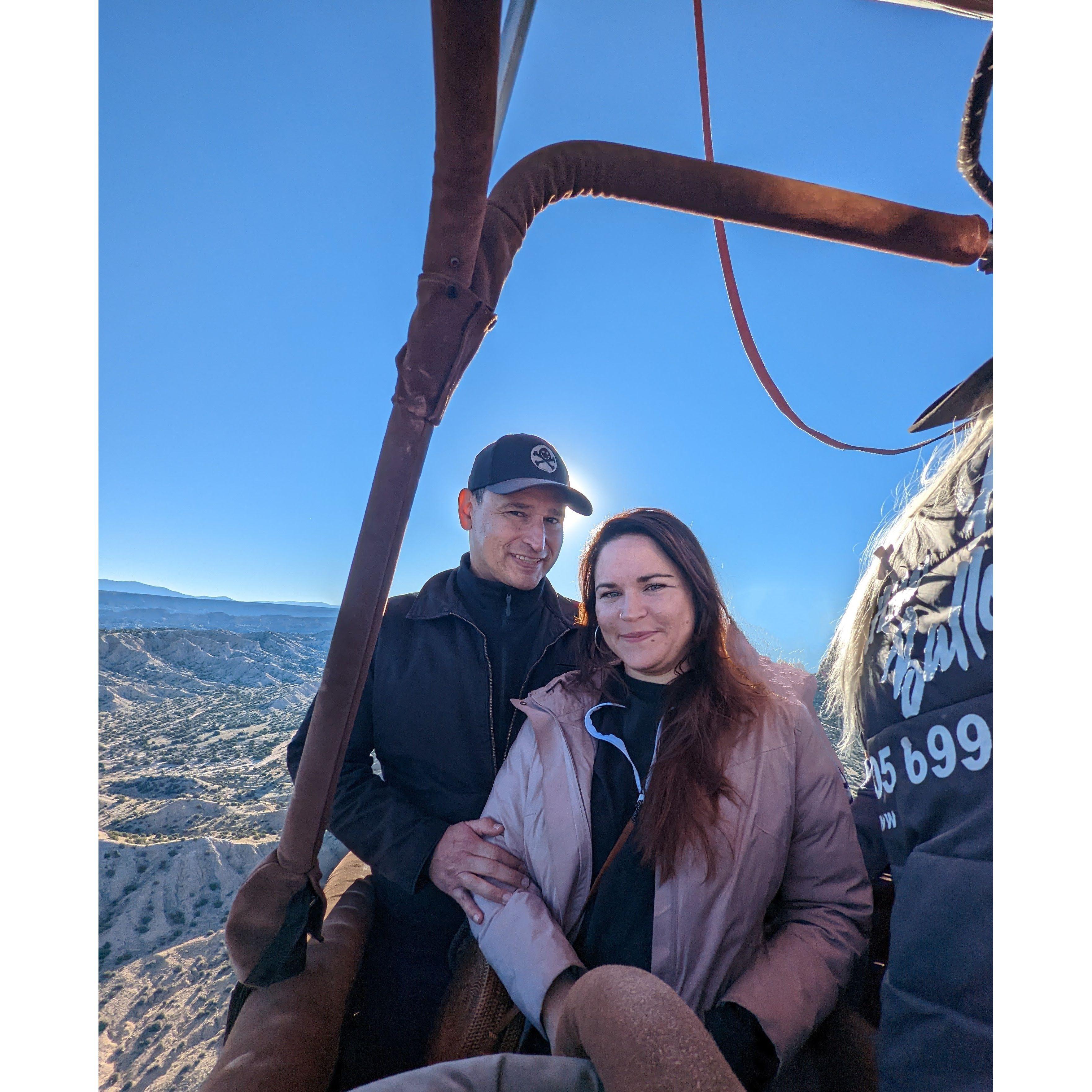 Hot air balloon ride outside of Santa Fe, NM 2022.