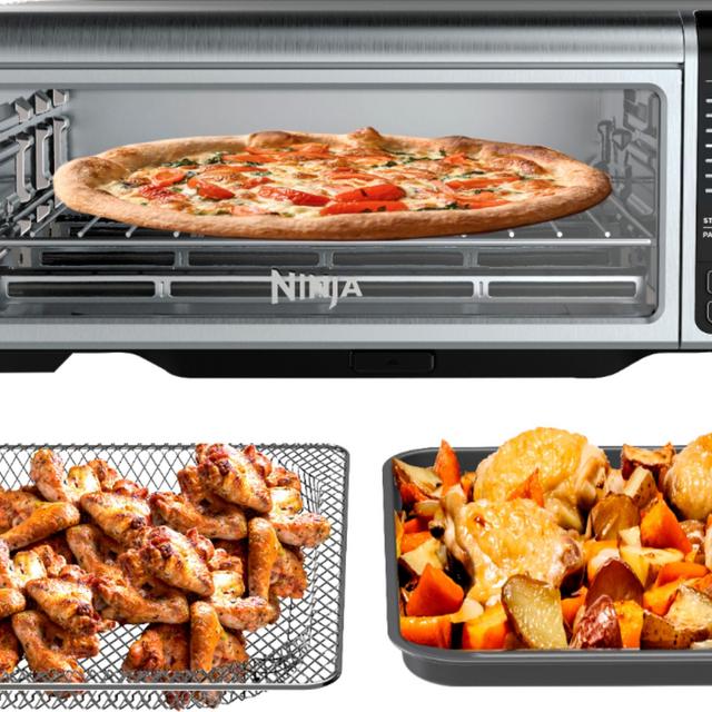 Ninja - Toaster Oven with Air Fryer - Stainless Steel/Black