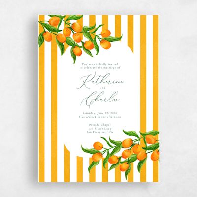 Saffron, Orange Wedding Invitation - Tropea Classic