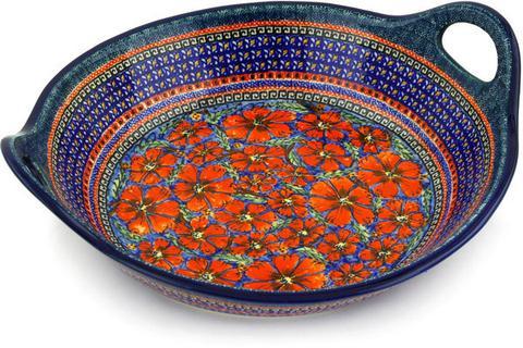 19 cup Serving Bowl with Handles - Poppies
