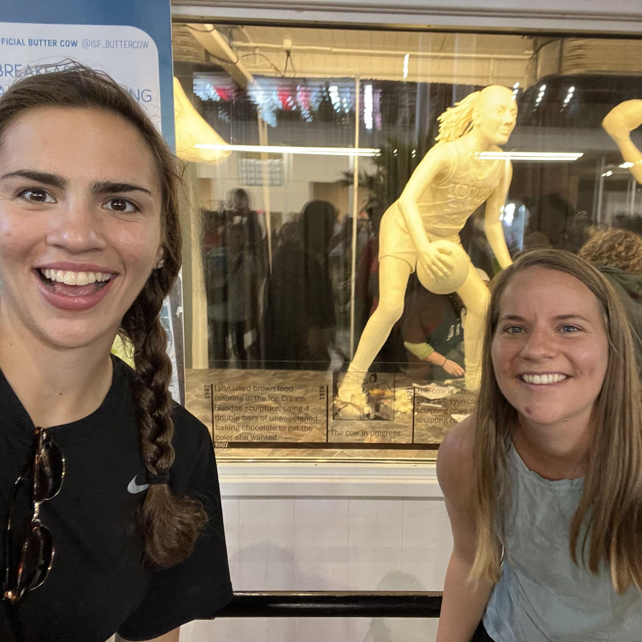 A Caitlin Clark sculpture made out of butter!