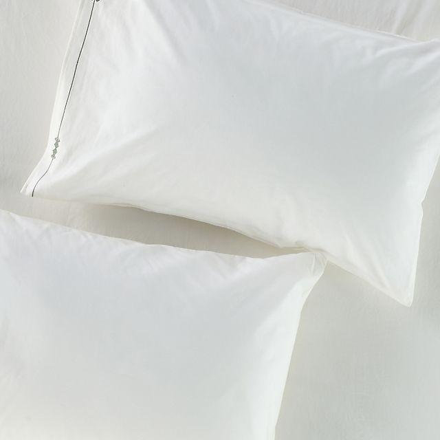 Taylor Organic Cotton Percale Embroidered Shams, Set of 2