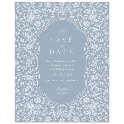 Powder Blue Wedding Digital Save the Date - Justine Portrait